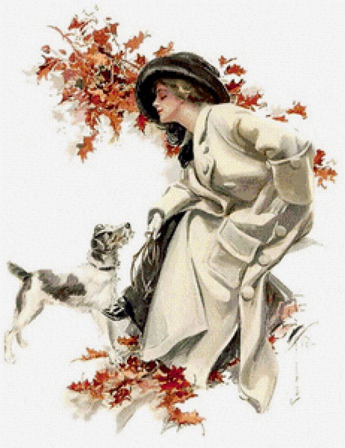 Сan't you speak? - люди, собака, животные, женщина, прогулка, девушка, осень - предпросмотр