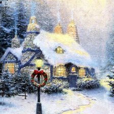 Схема вышивки «Новогодний дом»