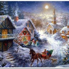 Схема вышивки «новогодний вечер»