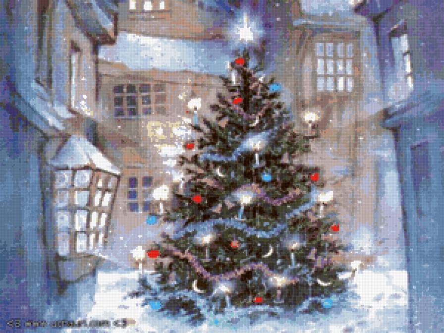 новогодний двор - зима, новый год, праздник - предпросмотр