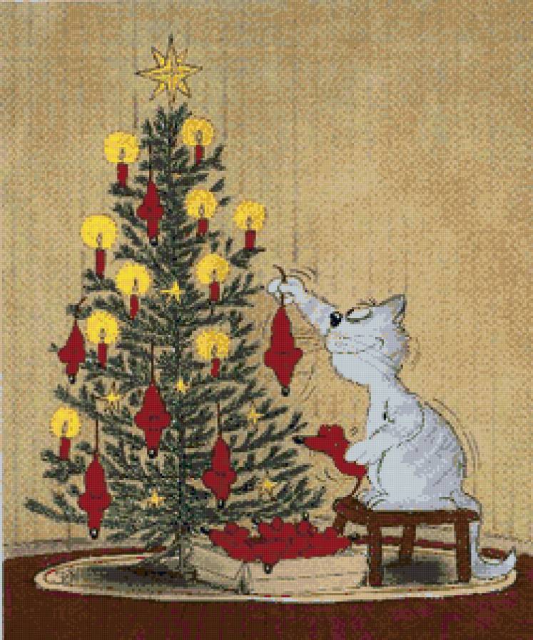 Новогодний коте - праздник, зима, новый год, кошка - предпросмотр
