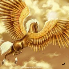 Схема вышивки «Золотой пегас»