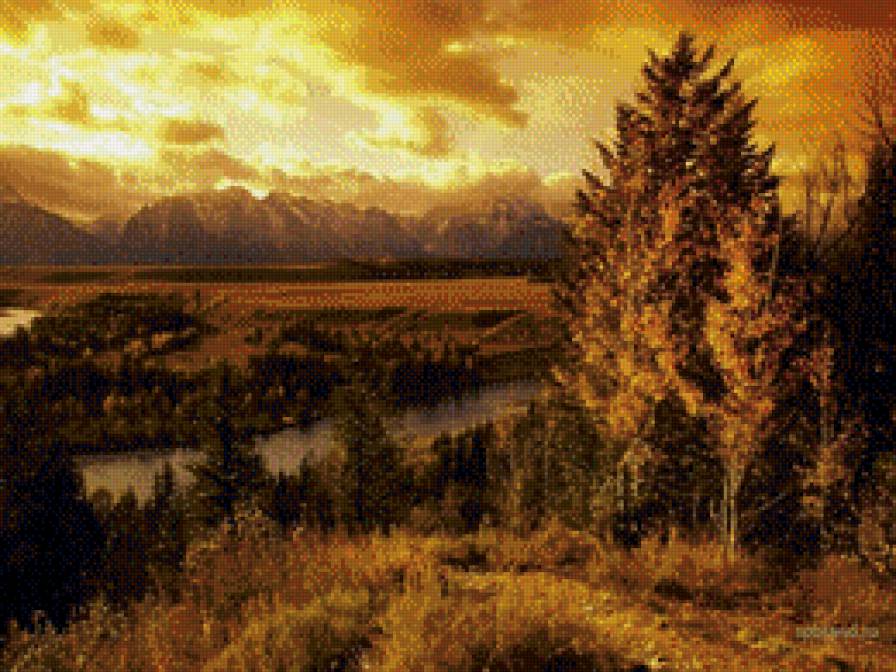 осенний вечер - времена года, природа, осень, вечер, пейзаж - предпросмотр