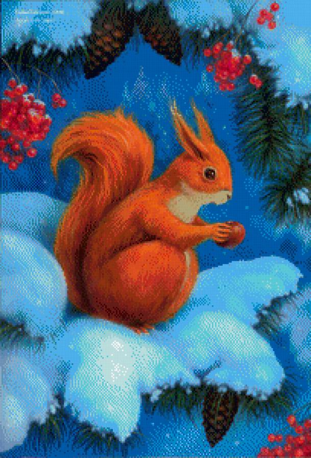Новогодняя белочка - предпросмотр