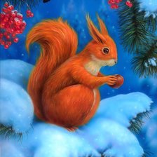 Схема вышивки «Новогодняя белочка»