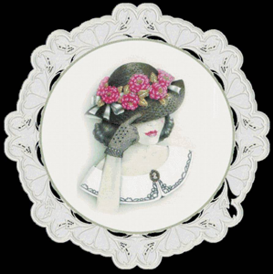 портрет дамы в шляпе - девушка, портрет - предпросмотр