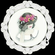 Схема вышивки «портрет дамы в шляпе»