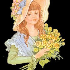 Схема вышивки «девочка с цветами»