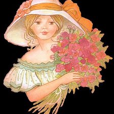 Схема вышивки «девочка с цветами»