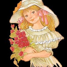 Схема вышивки «девочка с цветами»