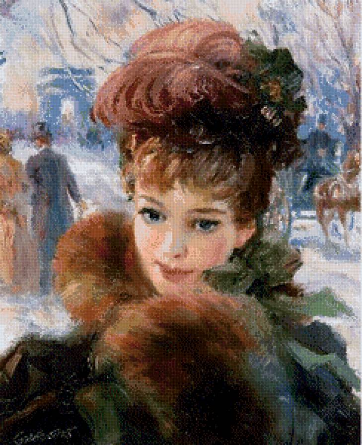 незнакомка - зима, живопись, девушка - предпросмотр