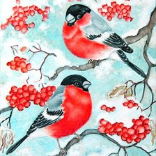 Схема вышивки «снегири»