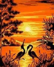 Схема вышивки «цапли»