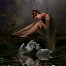 Схема вышивки «лебеди»