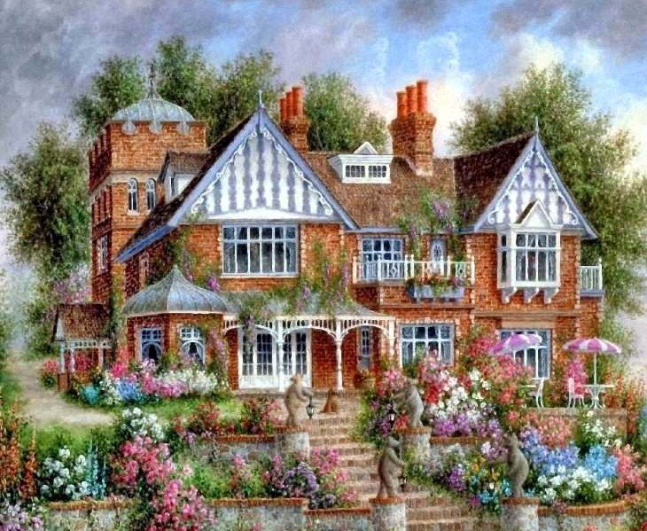 усадьба - пейзаж, лето, усадьба - оригинал