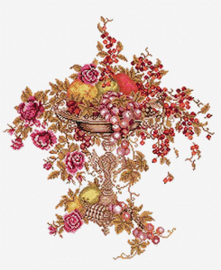 Ваза - фрукты, цветы, натюрморт - предпросмотр