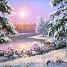 Схема вышивки «зимний пейзаж»