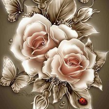 Схема вышивки «розовые розы»