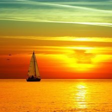 Схема вышивки «закат над морем»