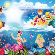 Схема вышивки «в гостях у русалочек»