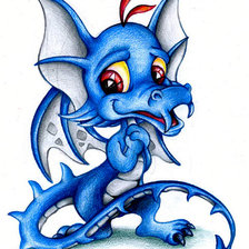 Схема вышивки «синий дракоша»