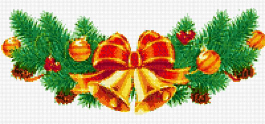 узор для скатерти - новый год, рождество, скатерть, колокольчик, елка - предпросмотр