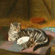 Схема вышивки «мама кошка»