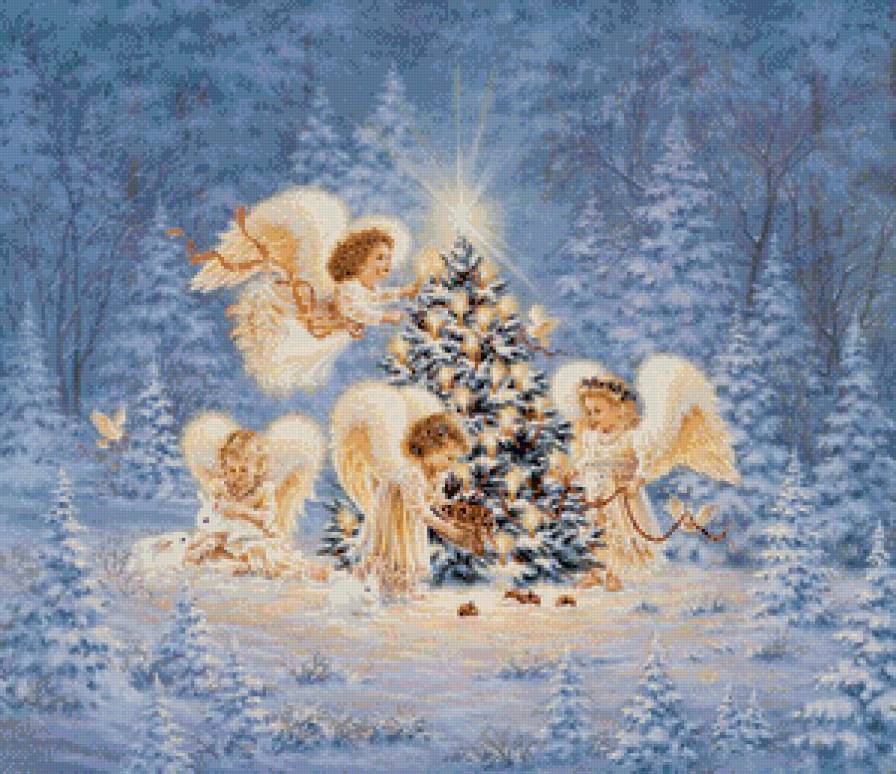 Рождественские ангелы - зима, ангел, снег, праздник - предпросмотр