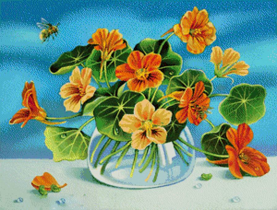 букетик - ваза, цветы, натюрморт, картина, букет - предпросмотр