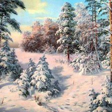 Схема вышивки «зимний пейзаж»