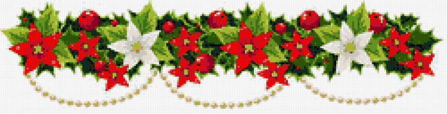 узор для скатерти - узор, рождество, зима, омела, скатерть - предпросмотр