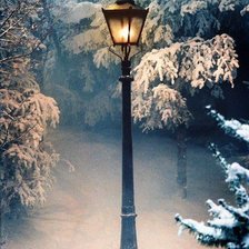 Схема вышивки «Зимний фонарь»