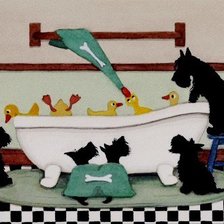 Схема вышивки «Синди Линч скотчи в ванне с утятами»