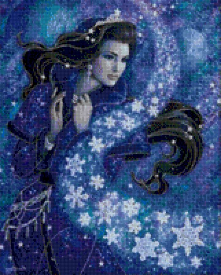 Снежная Королева - зима, девушка, снег, снежинки - предпросмотр