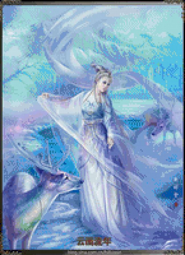 Зима - фентези, девушка, снег, зима - предпросмотр