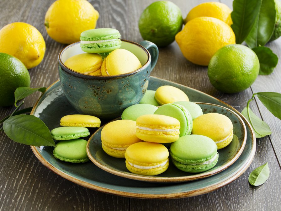Лимончелло - вкусно, лайм, макаруны, лимон - оригинал
