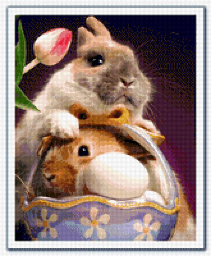 Пасхальные зайцы - весна, пасха, животные, зайцы - предпросмотр