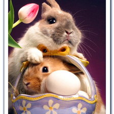 Схема вышивки «Пасхальные зайцы»