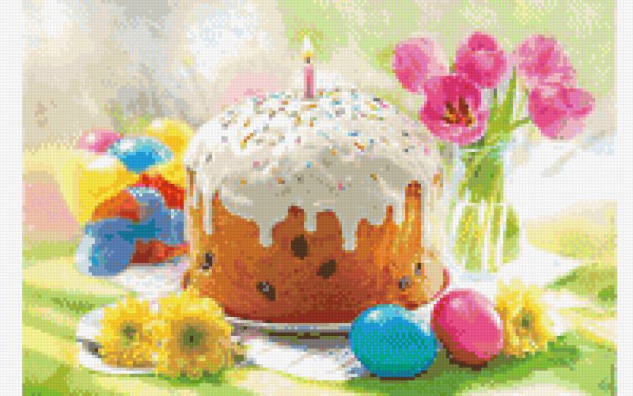 Пасхальный натюрморт, - пасха, натюрморт, весна, цветы - предпросмотр