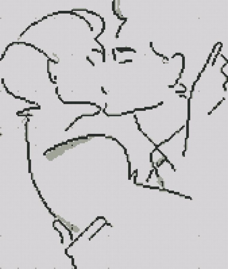 поцелуй - монохром, поцелуй - предпросмотр