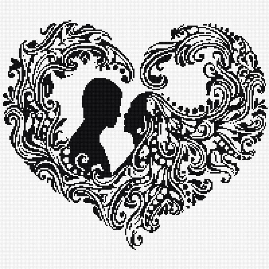 влюбленные - влюбленные, монохром - предпросмотр