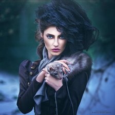 Схема вышивки «Дама с горностаем»