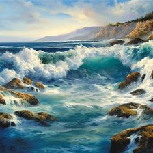 Схема вышивки «морской прибой»