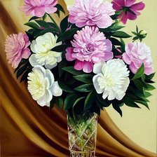 Схема вышивки «пионы»