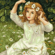 Схема вышивки «Девочка на полянке»