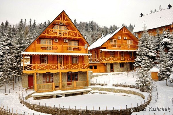 домик - пейзаж, дом, зима - оригинал