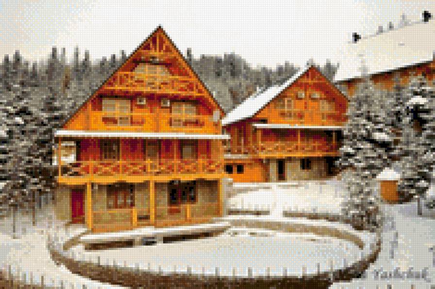домик - пейзаж, зима, дом - предпросмотр