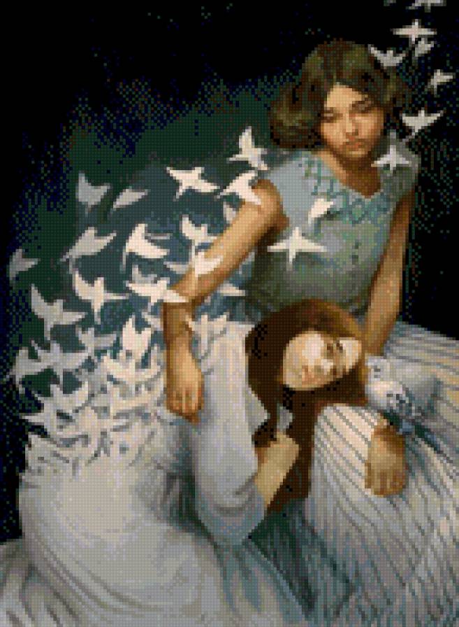 Печаль - девущки, бабочки - предпросмотр