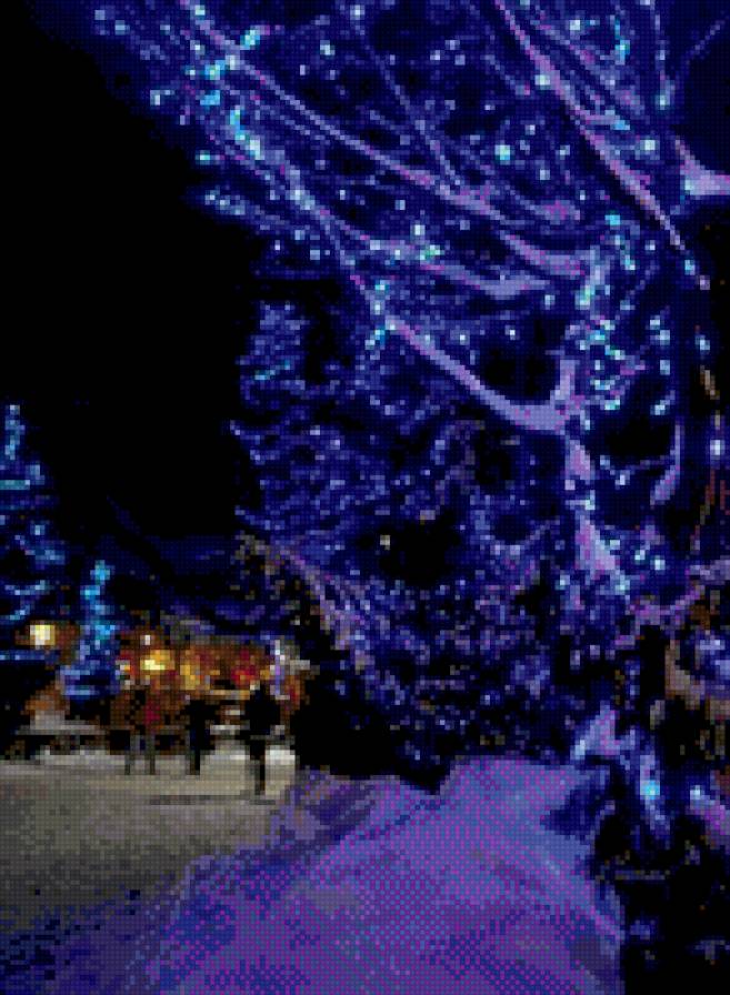 перед рождеством - рождество, новый год, ночь, гирлянды - предпросмотр