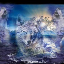 Схема вышивки «волки»